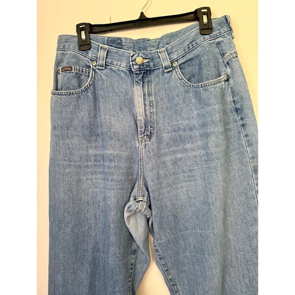 Vintage Y2K 90s Rough Riders High Waist Buckle Back Denim Jeans 32 X 30 Medium - Picture 3 of 6